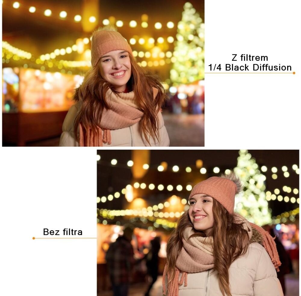 Zestaw filtrów K&F CONCEPT Black Diffusion 1-4 i 1-8   zdjęcia efekty kontrast obiektyw 