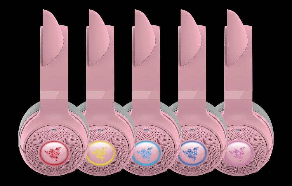 Słuchawki RAZER Kraken Kitty V2 BT Różowy design komfort lekkość dźwięk jakość wrażenia słuchowe ergonomia lekkość sport aktywność podróże czas pracy działanie akumulator