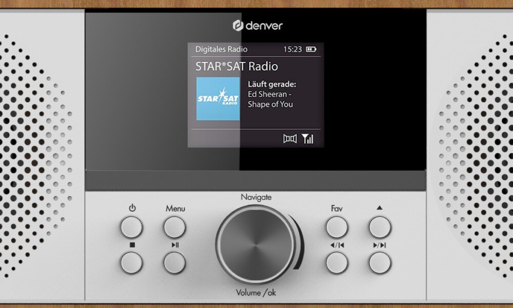 Wieża DENVER MIR-270DV Drewno głośniki łączność Wi-Fi