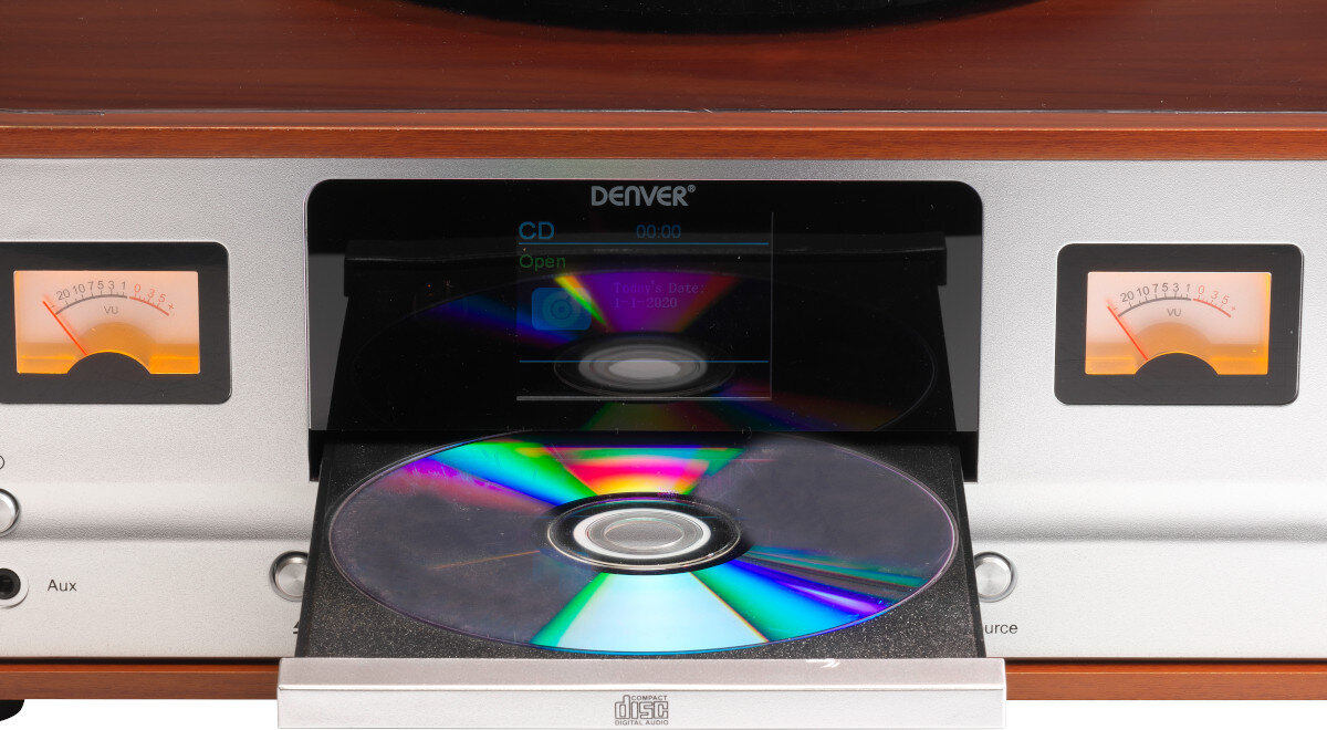 Gramofon DENVER MRD-52 Jasnobrązowy łączność Bluetooth AUX wyjście