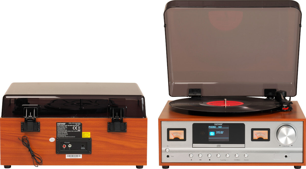 Gramofon DENVER MRD-52 Jasnobrązowy wygląd obudowa styl