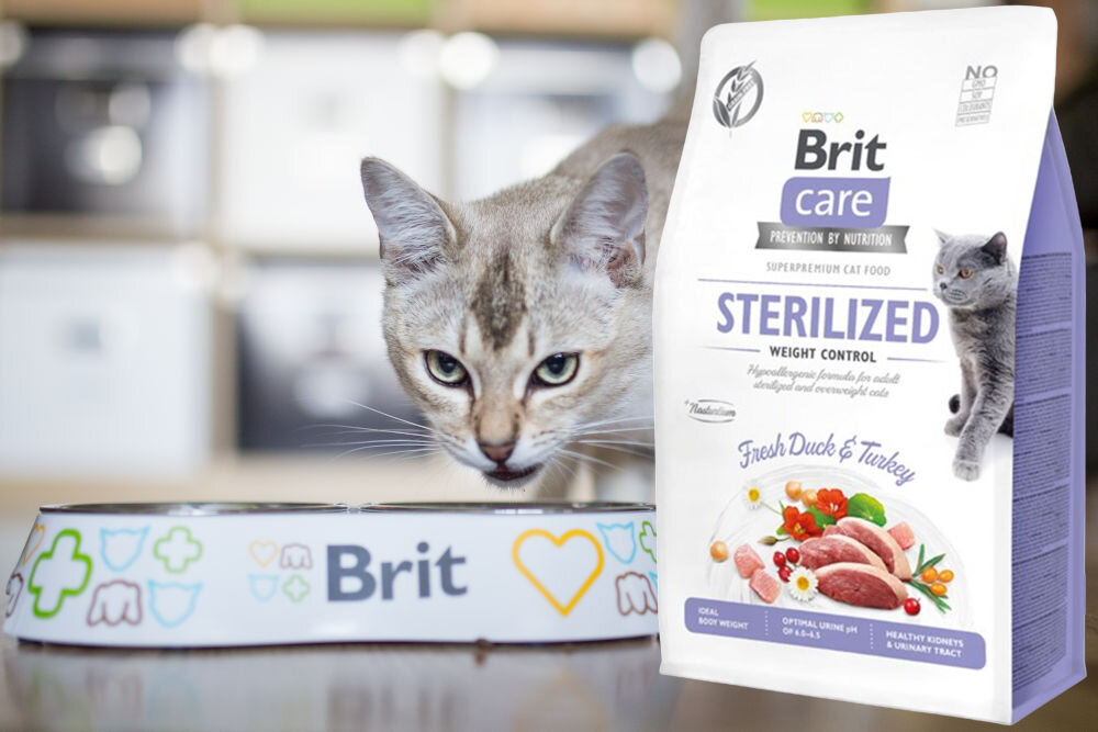 Karma dla kota BRIT Care Cat Sterilized Weight Control Indyk z kaczką 2 kg witaminy zdrowie