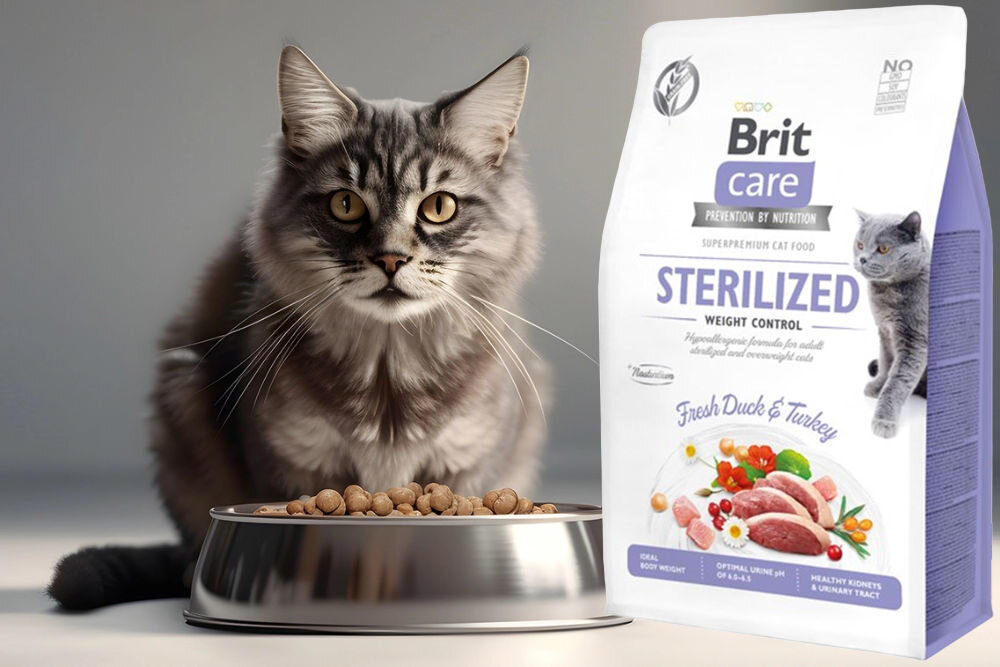Karma dla kota BRIT Care Cat Sterilized Weight Control Indyk z kaczką 2 kg sklad zywienie