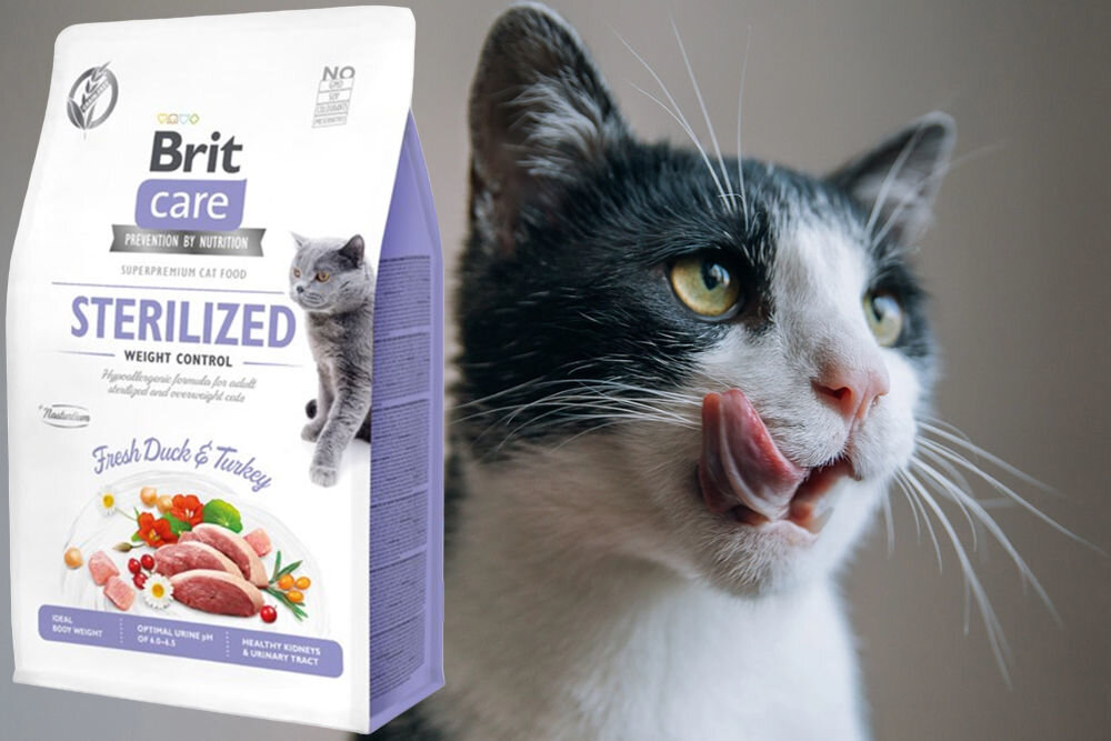 Karma dla kota BRIT Care Cat Sterilized Weight Control Indyk z kaczką 2 kg dodatki analiza