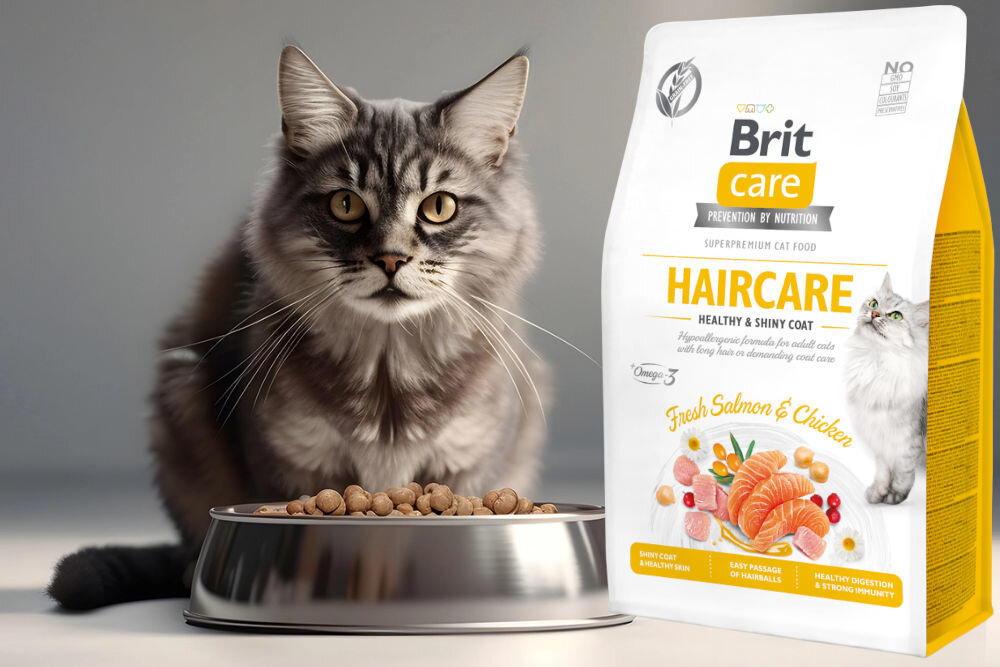 Karma dla kota BRIT CARE Cat Grain-Free Haircare Kurczak z łososiem 400 g sklad zywienie