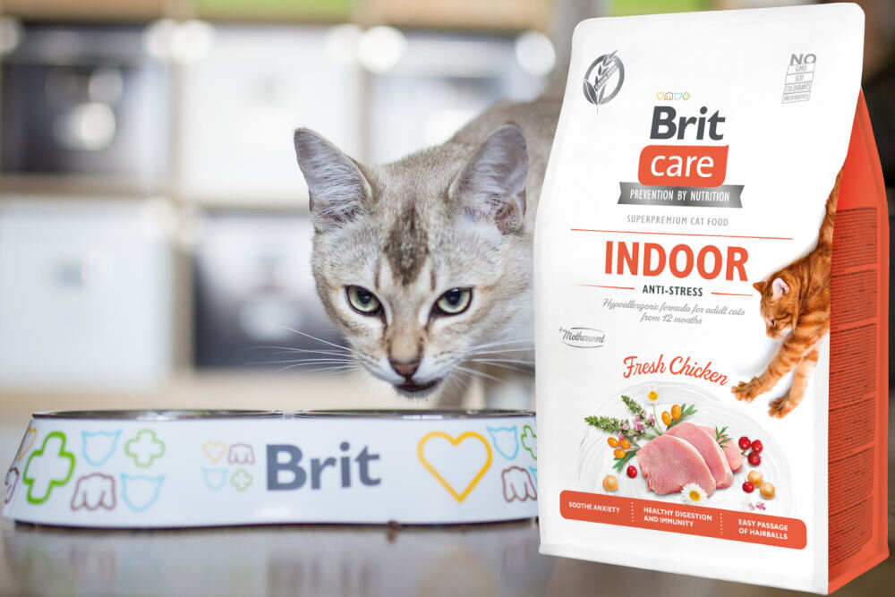 Karma dla kota BRIT CARE Indoor Anti Stress Świeży Kurczak 2 kg witaminy zdrowie