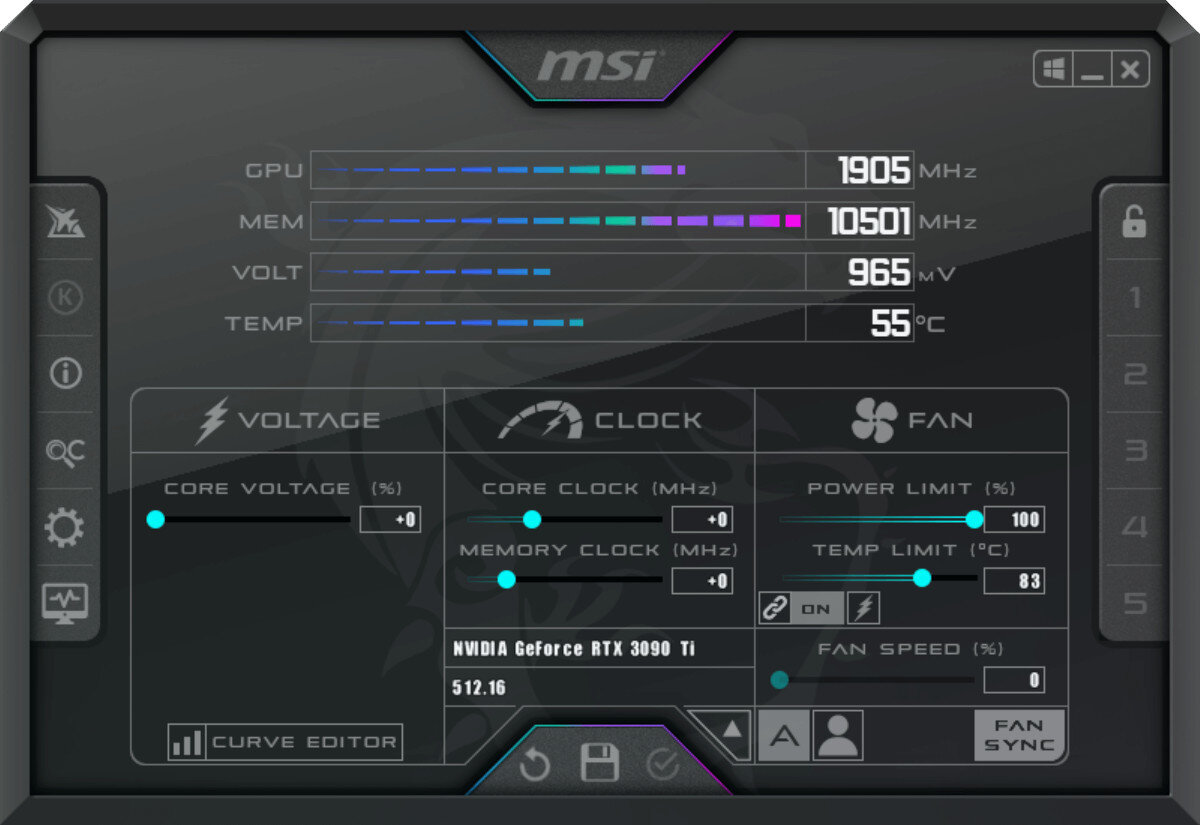 Karta graficzna MSI GeForce RTX 4070 Ventus 3x E 12GB OC DLSS 3 aplikacja kontrola