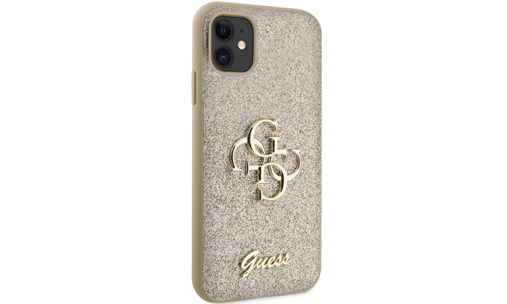 Etui GUESS Glitter Script Big 4G do Apple iPhone OCHRONA FUNKCJONALNOŚĆ DESIGN JAKOŚĆ PORTY WYCIĘCIA