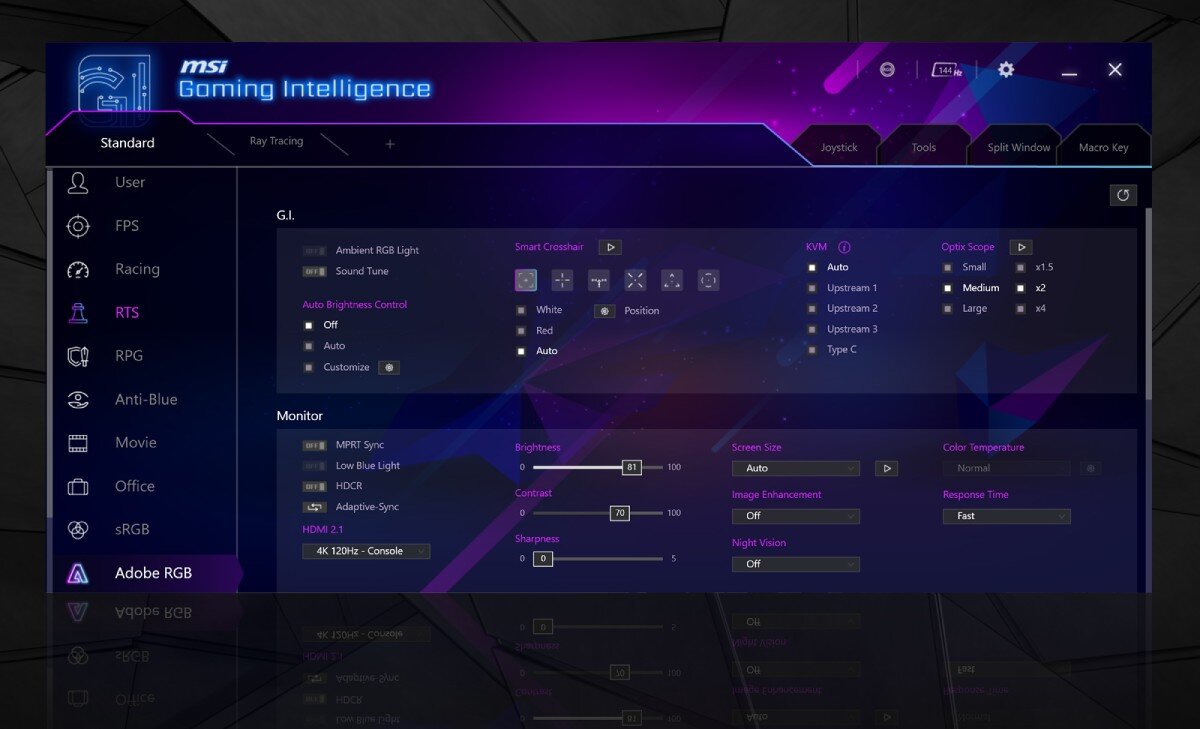 Monitor MSI MAG401QR 40 3440x1440px IPS 155Hz 1 ms [MPRT] aplikacja ustawienia