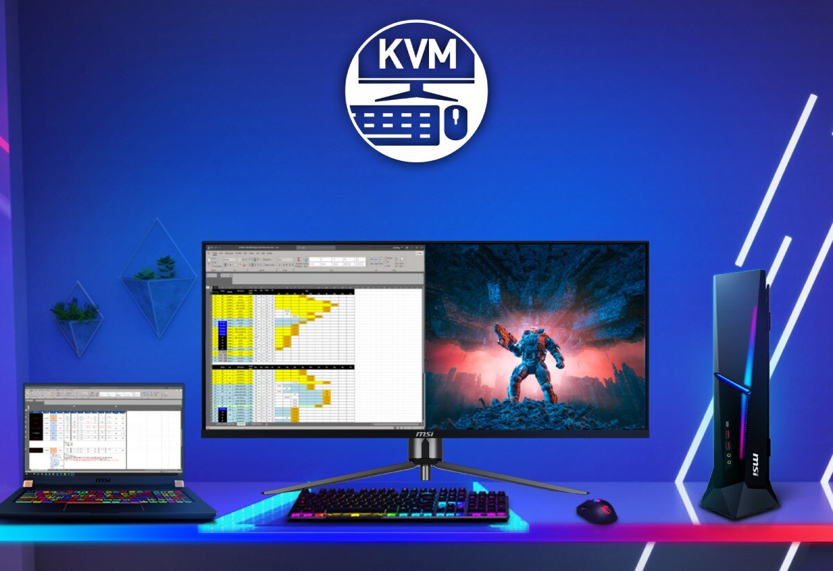 Monitor MSI MAG401QR 40 3440x1440px IPS 155Hz 1 ms [MPRT] przełącznik KVM obsługa