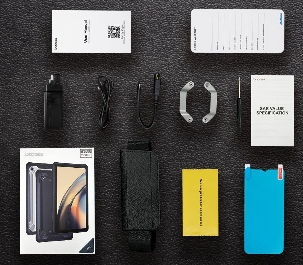 Tablet DOOGEE R10 ekran bateria aparat procesor ram pamięć pojemność rozdzielczość zdjęcia filmy opis dane cechy blokady system łączność wifi bluetooth obudowa szkło odporność porty muzyka transfer sieć przekątna matryca waga czujniki oled amoled ips