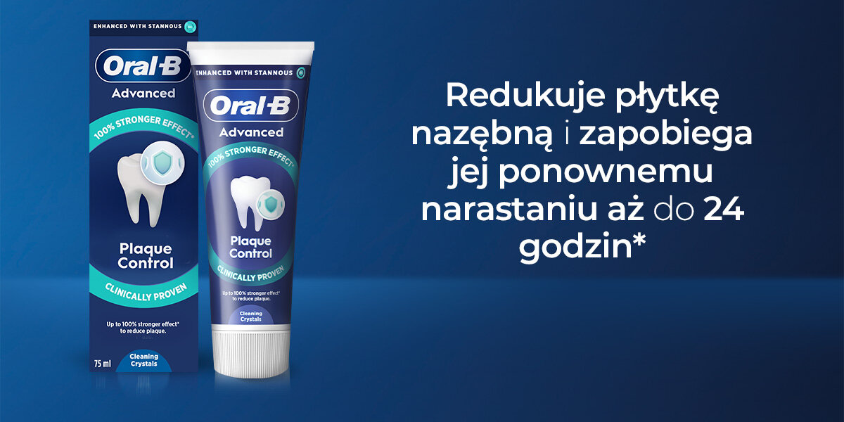 Pasta do zębów ORAL-B Advanced Plaque Control Cleaning Crystals (Kontrola płytki bakteryjnej) 75 ml zdjęcie lifestyle dokładne oczyszczanie kryształki czyszczące