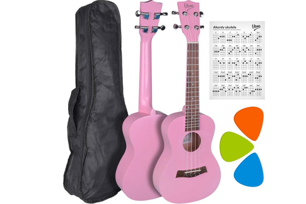 Ukulele V-TONE UK23 dźwięk nauka nastrojenie pokrowiec akustyka wykonanie