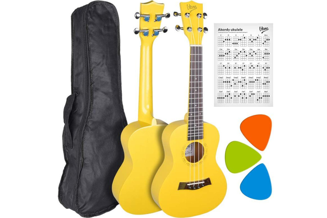 Ukulele V-TONE UK23 dźwięk nauka nastrojenie pokrowiec akustyka wykonanie