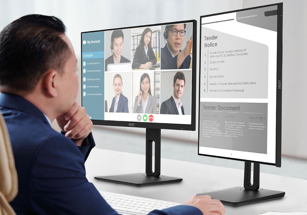 Monitor MSI Pro MP242AP 23.8 1920x1080px IPS 100Hz 1 ms [MPRT] konstrukcja montaż VESA regulacja