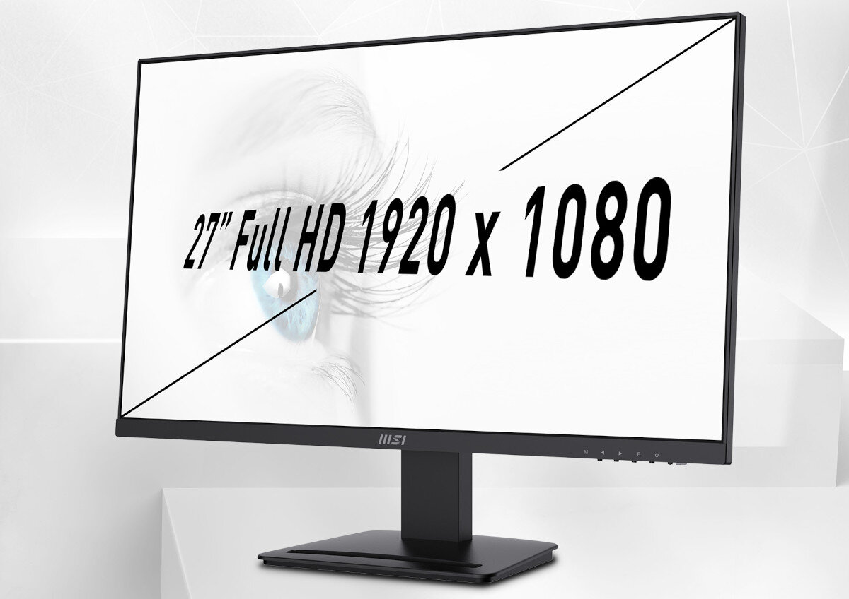 Monitor MSI Pro MP273A 27 1920x1080px IPS 100Hz 1 ms wyświetlacz przekątna rozdzielczość kolory kąty widzenia