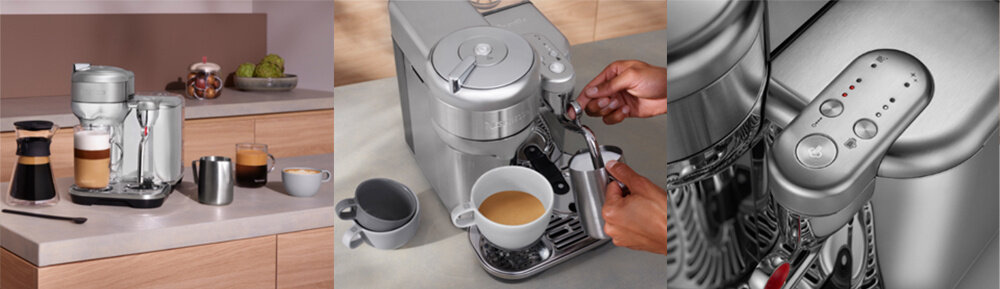 Ekspres SAGE Nespresso Creatista Vertuo SVE850BSS4EPL1 Srebrny dysza parowa