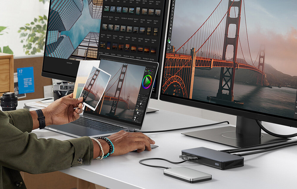 Stacja dokująca UGREEN Revodok Pro CM615 obsluga komputer plug play 