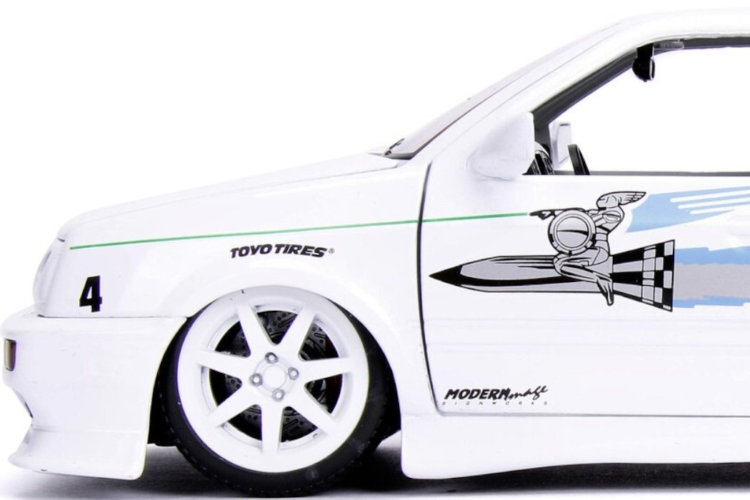 Samochód JADA TOYS Szybcy i wściekli 1995 Volkswagen Jetta zabawa realizm film ruchome obrotowe realistyczne