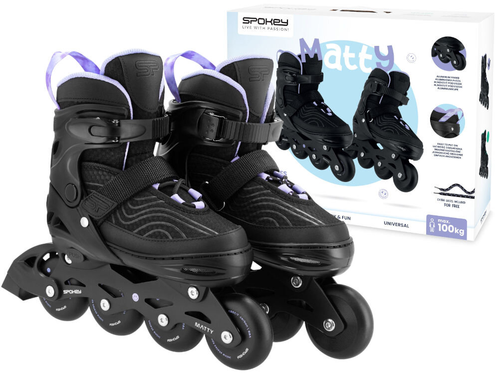 Rolki SPOKEY Matty (rozmiar 39-42) Czarno-fioletowy rozmiar zestaw
