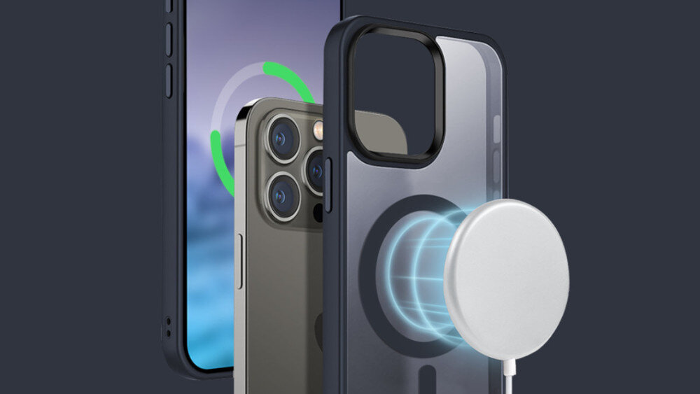 Etui CRONG Hybrid Frost MAG Cover MagSafe do Apple iPhone 15 - wykonanie