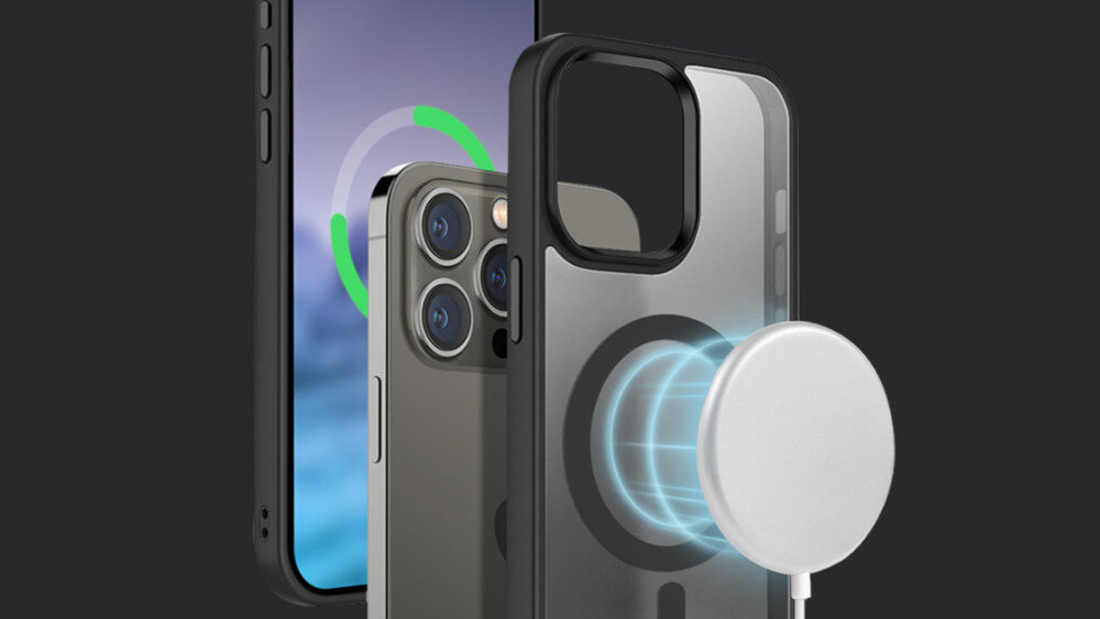 Etui CRONG Hybrid Frost MAG Cover MagSafe do Apple iPhone 15 - wykonanie