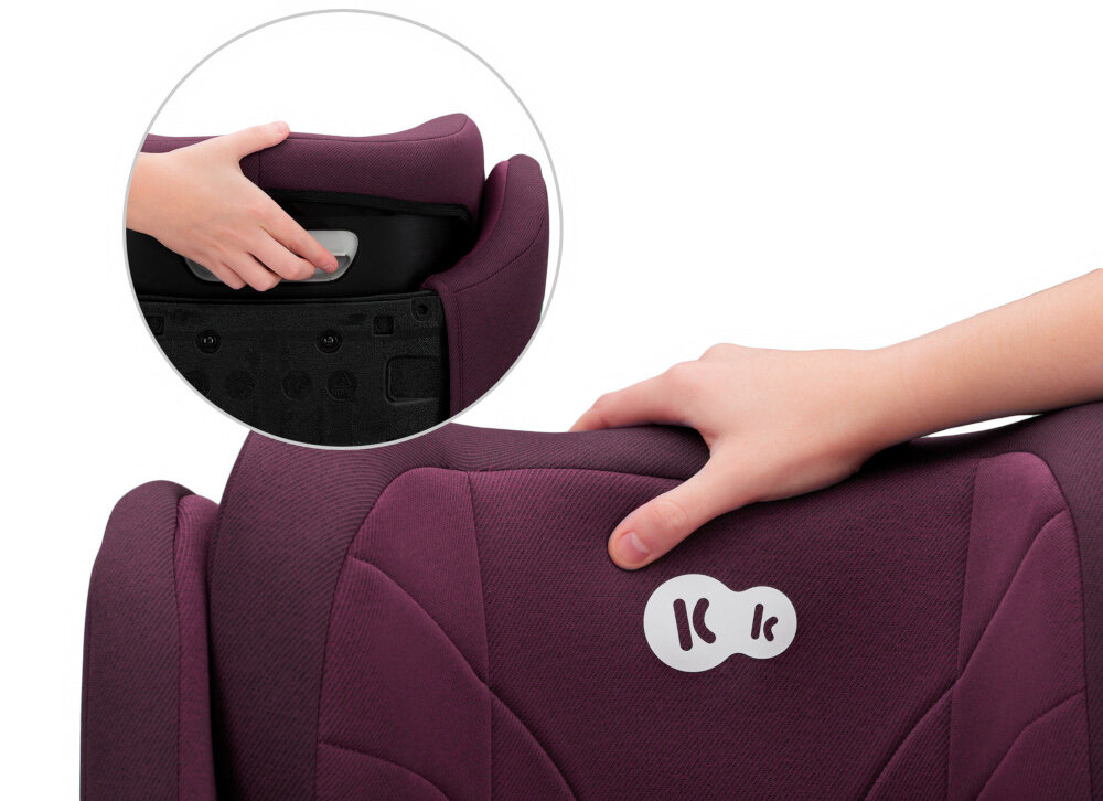 Fotelik samochodowy KINDERKRAFT Junior Fix 2 I-Size 15-36 kg Bordowy 10-stopniowa regulacja wysokosci zaglowka miekkie wykonczenie
