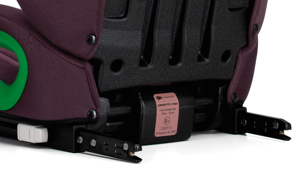 Fotelik samochodowy KINDERKRAFT Junior Fix 2 I-Size 15-36 kg Bordowy system ISOFIX zielony wskaznik zlacza sa regulowane