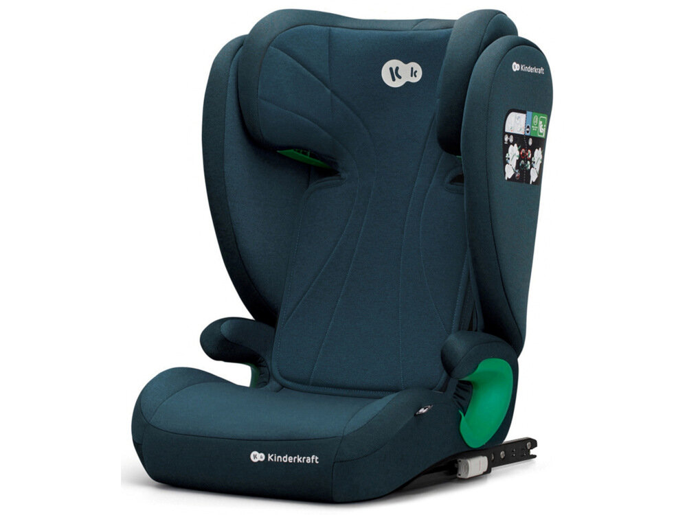 Fotelik samochodowy KINDERKRAFT Junior Fix 2 I-Size 15-36 kg Niebieski innowacyjne rozwiazanie dla bezpiecznej podrozy najmlodszych norm R129 i-Size europejskie standardy bezpieczenstwa dla dzieci o masie ciala od 15 do 36 kg solidna ochrona komfort