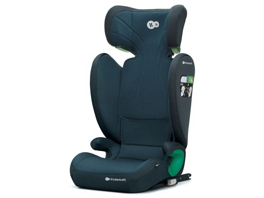 Fotelik samochodowy KINDERKRAFT Junior Fix 2 I-Size 15-36 kg Niebieski bardzo wygodne miekkie siedzisko szerokie pokrowiec mozna zdjac i wyprac