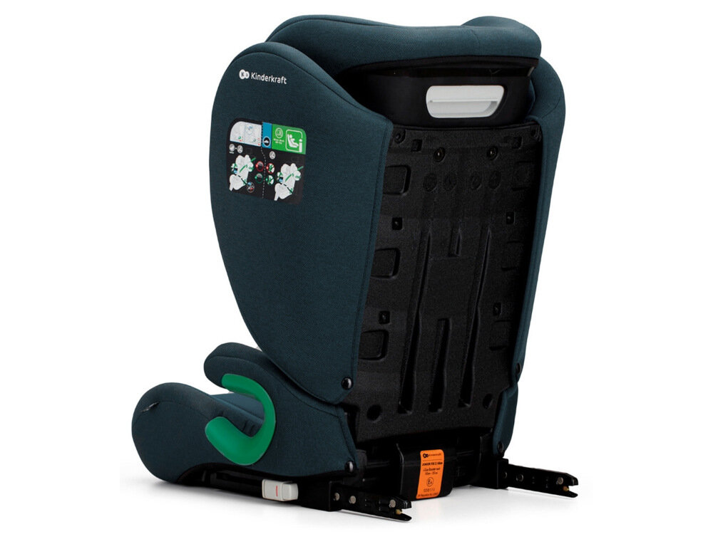 Fotelik samochodowy KINDERKRAFT Junior Fix 2 I-Size 15-36 kg Niebieski system ISOFIX zielony wskaznik zlacza sa regulowane