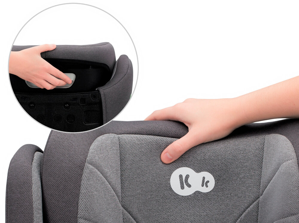 Fotelik samochodowy KINDERKRAFT Junior Fix 2 I-Size 15-36 kg Szary 10-stopniowa regulacja wysokosci zaglowka miekkie wykonczenie