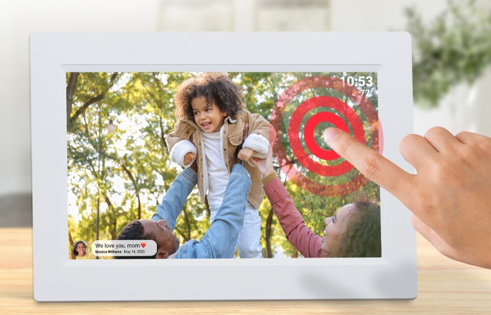 Ramka cyfrowa DENVER Frameo PFF-1503W Biały ekran rozdzielczość przekątna ustawienie nóżka