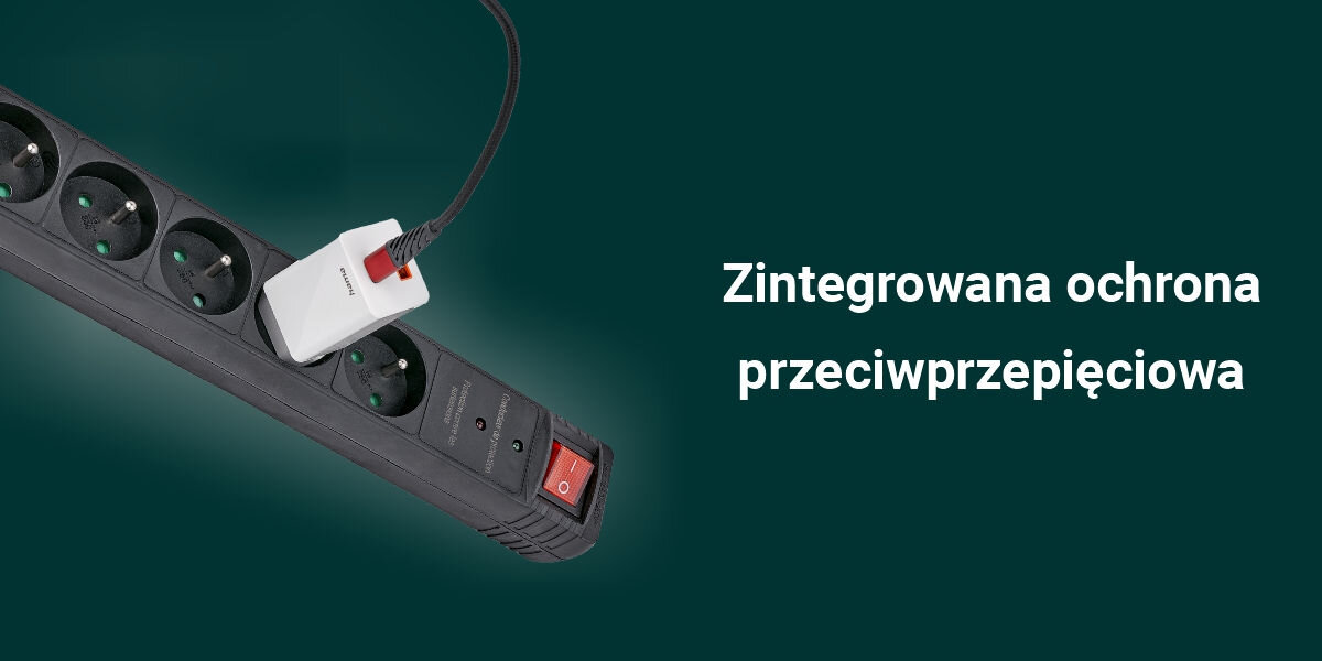 Listwa HAMA 614435 5GN (1.4 m) Zintegrowana ochrona przepięciowa