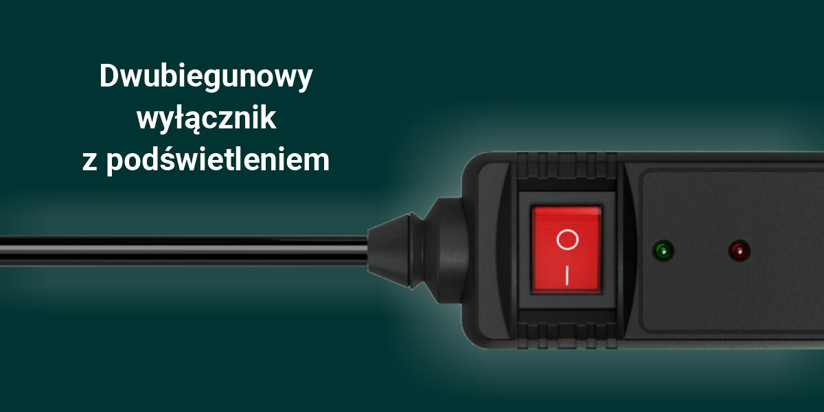 Listwa HAMA 614435 5GN (1.4 m) Wyłącznik z podświetleniem