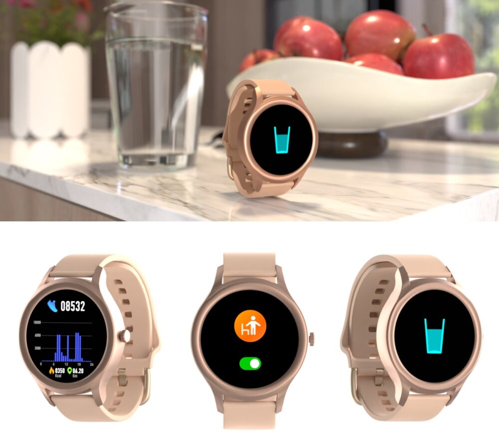 Smartwatch FOREVER Forevive 3 SB-340 ekran bateria czujniki zdrowie sport pasek ładowanie pojemność rozdzielczość łączność sterowanie krew puls rozmowy smartfon aplikacja