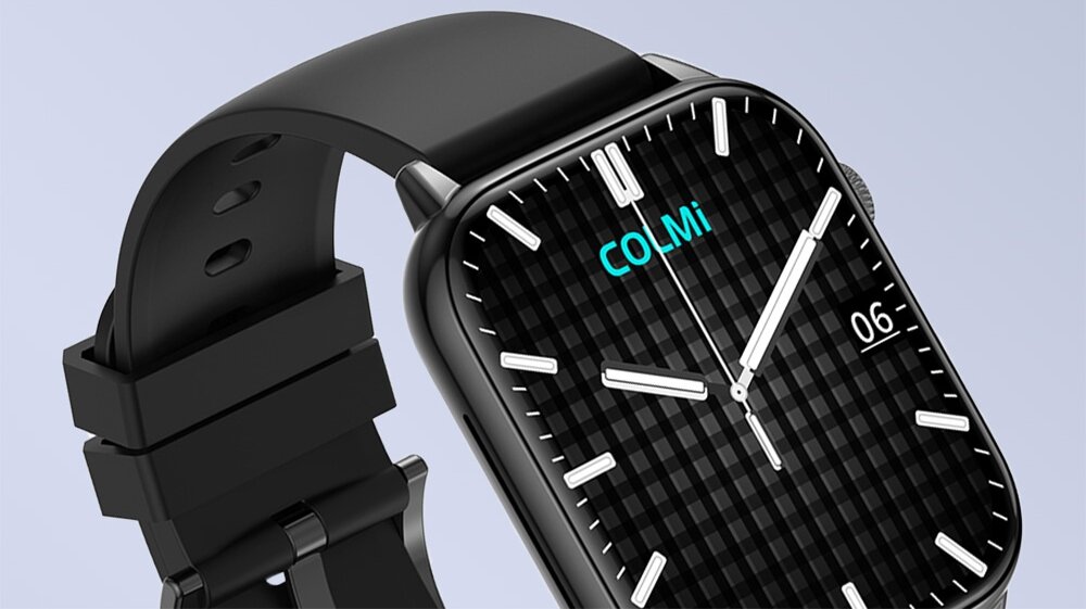 SMARTWATCH COLMI C61 ekran bateria czujniki zdrowie sport pasek ładowanie pojemność rozdzielczość łączność sterowanie krew puls rozmowy smartfon aplikacja