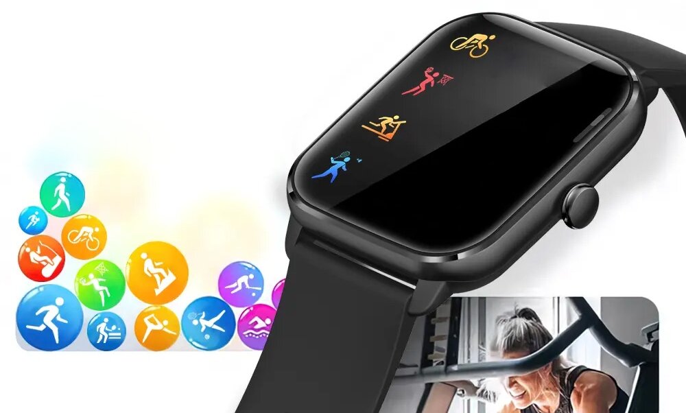 SMARTWATCH COLMI C61 ekran bateria czujniki zdrowie sport pasek ładowanie pojemność rozdzielczość łączność sterowanie krew puls rozmowy smartfon aplikacja