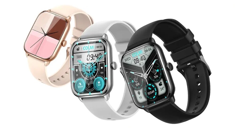 SMARTWATCH COLMI C61 ekran bateria czujniki zdrowie sport pasek ładowanie pojemność rozdzielczość łączność sterowanie krew puls rozmowy smartfon aplikacja
