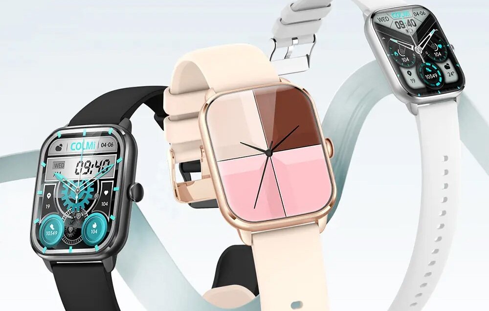 SMARTWATCH COLMI C61 ekran bateria czujniki zdrowie sport pasek ładowanie pojemność rozdzielczość łączność sterowanie krew puls rozmowy smartfon aplikacja