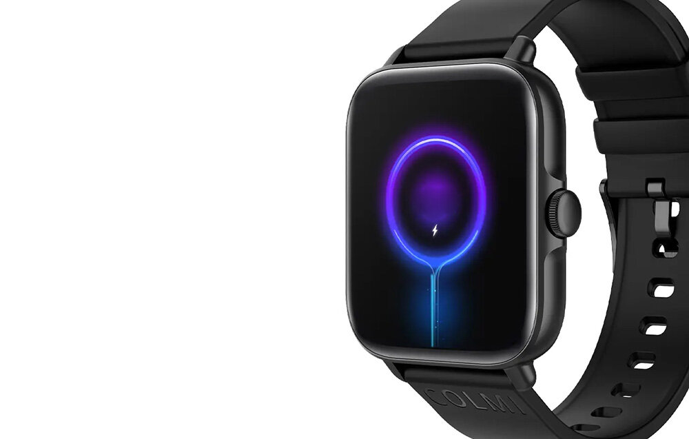 SMARTWATCH COLMI P28 PLUS ekran bateria czujniki zdrowie sport pasek ładowanie pojemność rozdzielczość łączność sterowanie krew puls rozmowy smartfon aplikacja