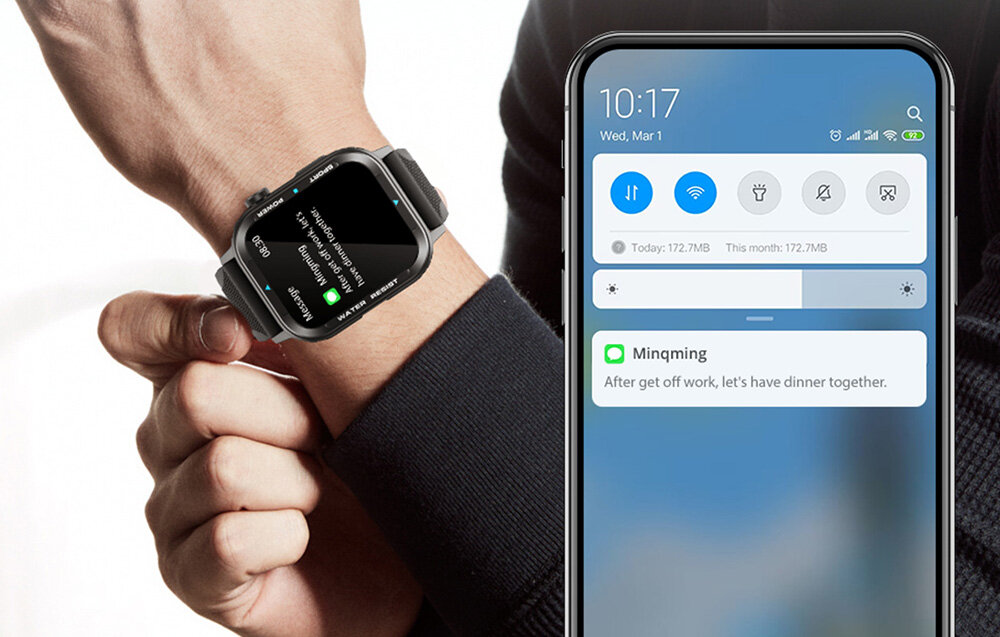 SMARTWATCH COLMI M41 ekran bateria czujniki zdrowie sport pasek ładowanie pojemność rozdzielczość łączność sterowanie krew puls rozmowy smartfon aplikacja
