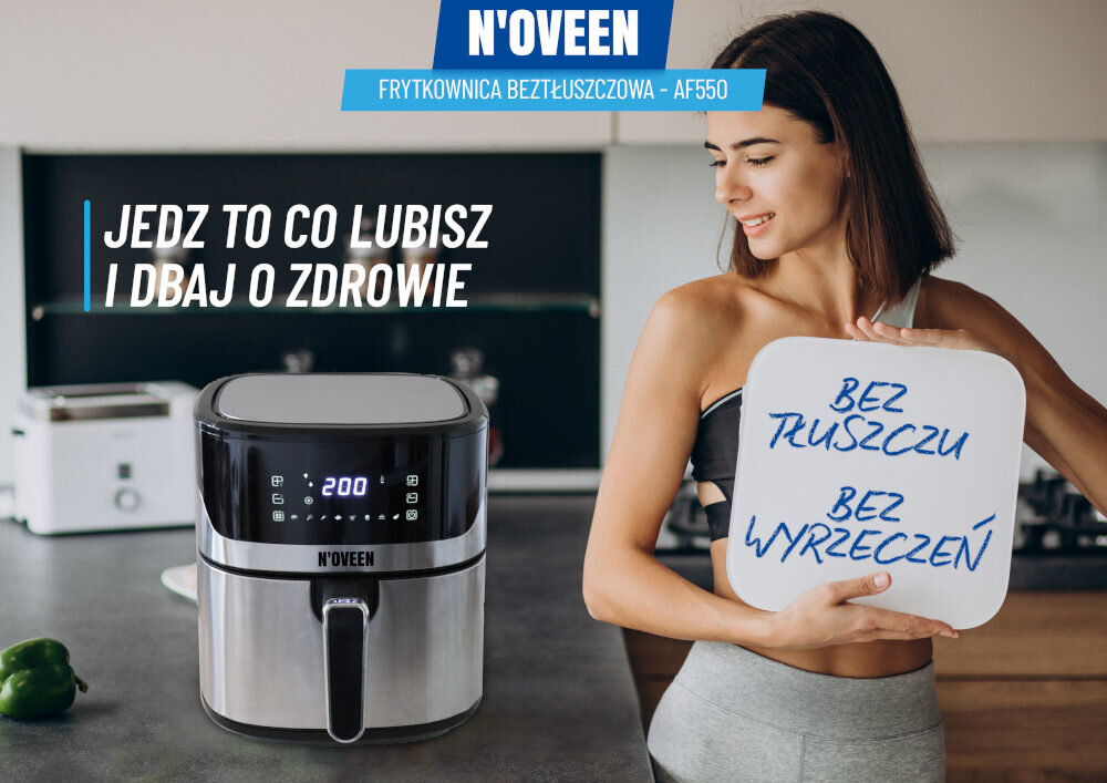 Frytkownica beztłuszczowa NOVEEN AF550 Air Fryer Beztłuszczowo zdrowo