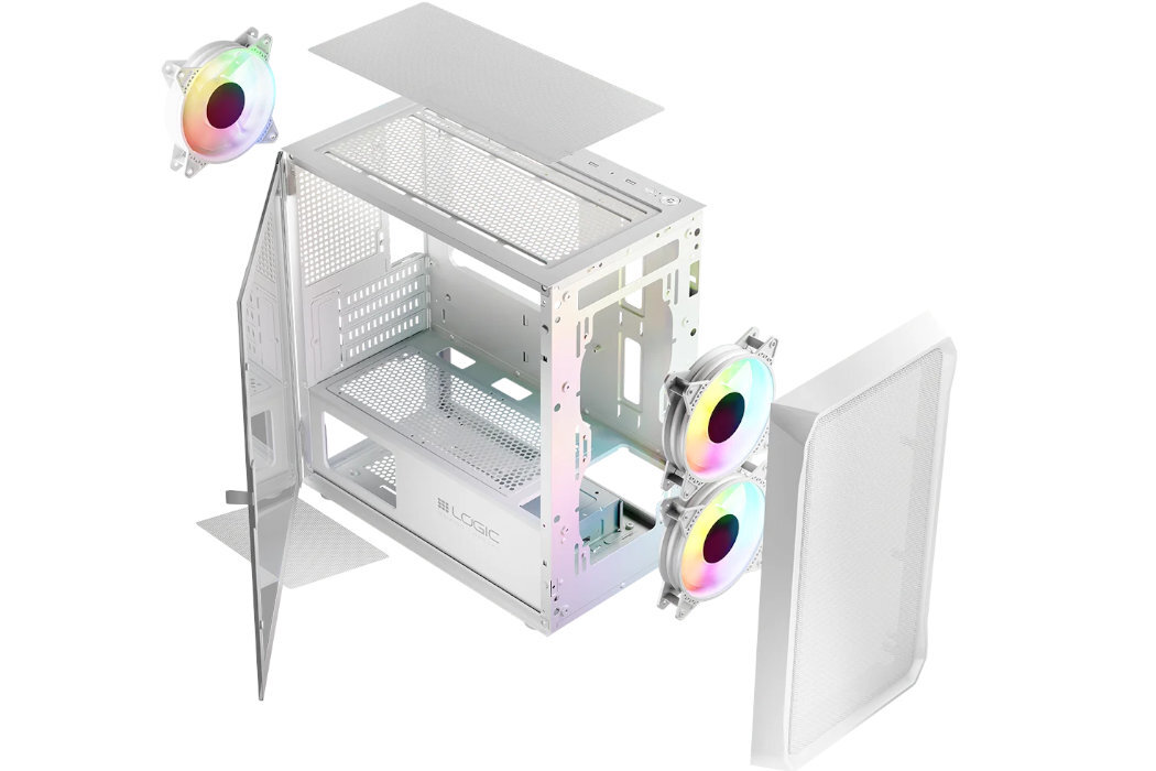 Obudowa LOGIC Portos Mini ARGB Filtry montaż aranżowania kabli panel