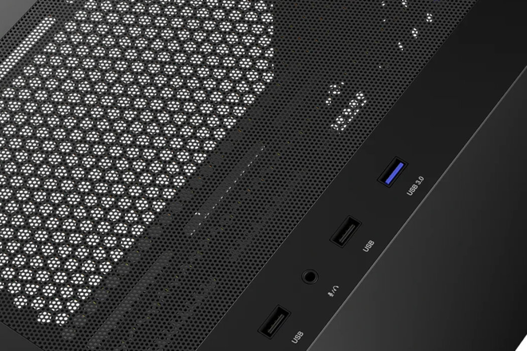 Obudowa LOGIC Portos Mini ARGB Filtry montaż aranżowania kabli panel