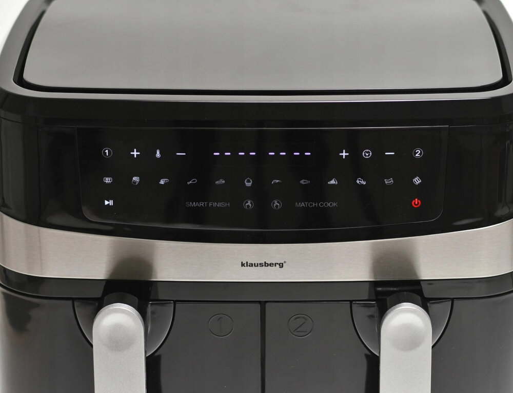 Frytkownica beztłuszczowa KLAUSBERG KB-7589 Air Fryer obsluga sterowanie 8 wbudowanych programów intuicyjny panel sterowania
