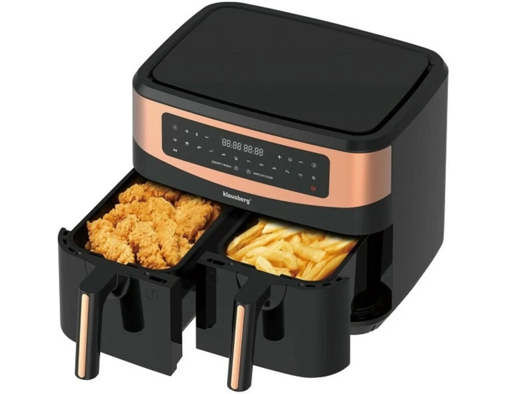 Frytkownica beztłuszczowa KLAUSBERG KB-7589 Air Fryer temperatura ustawien zakres od 80°C do 200°C moc 1800 W Funkcja automatycznego wyłączania