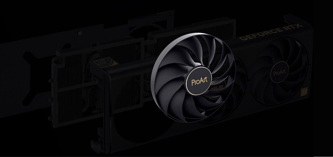 Karta graficzna ASUS ProArt GeForce RTX 4070 OC Edition 12GB DLSS 3 - Wentylatory Axial-tech