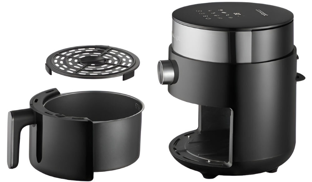 Air Fryer Frytkownica beztłuszczowa CONCEPT FR2500 frytkownica kosz nasadka do smażenie wyjęte pokrętło białe tło uchwyt wyjmowany kosz o pojemności 2,5 litra nieprzywierająca powłoka potrawy nie przywierają do powierzchni proste czyszczenie kosz można wyjąć i umyć oszczędność czasu utrzymanie w czystości nasadka do smażenia w głębokim tłuszczu równomierne przygotowanie potraw możliwość odsączenia nadmiaru tłuszczu wygodna w codziennym użytkowaniu