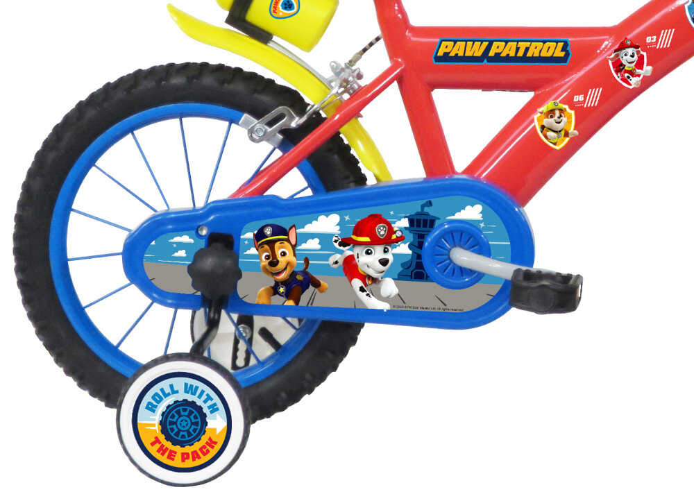 Rower dziecięcy NICKELODEON Psi Patrol 14 cali 14-calowe koła boczne kółka łańcuch stylowa osłona blotniki